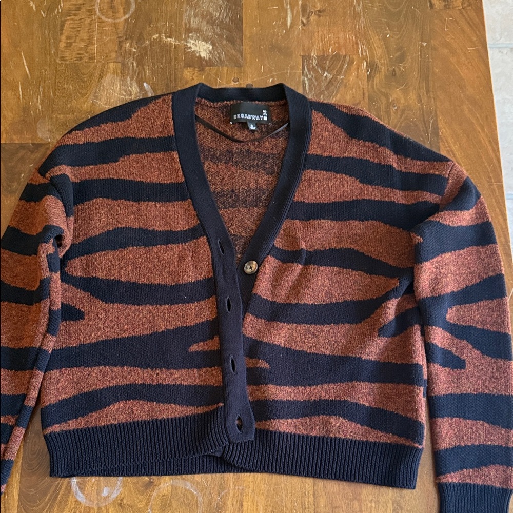 Urban Outfitters Maroon and Black Knit Sweater
